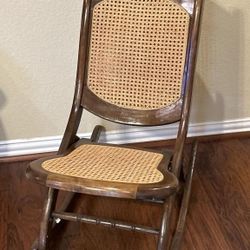 Vintage Victorian Cane Seat & Back Rocking Chair