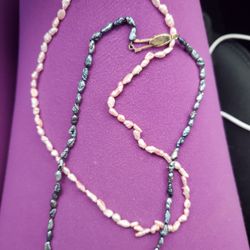 Real Pearls Necklace Both For 10