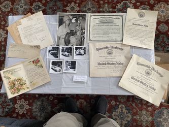 Vintage Ephemera Of A Naval Soldier 