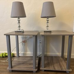 Crystal Lamps And end Table 