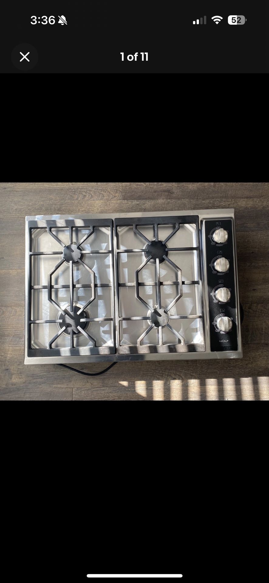 Wolf 30 inch 4-Burner Gas Cooktop - Model CT30G/S