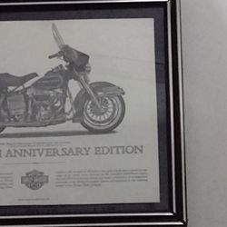 Vintage Black And White Print 24 Years Old The Harley-Davidson Cornerstone Collection 78 FLH Anniversary Edition