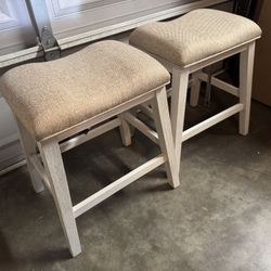 Set Of 2 Upholstered Counter Height Stools 
