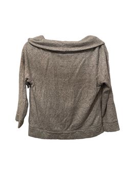 Express Heather Gray Off Shoulder Cowl Neck Sweatshirt Pullover Sweater XS TP