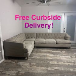 Free Curbside Delivery! Nice Tufted Sectional Couch