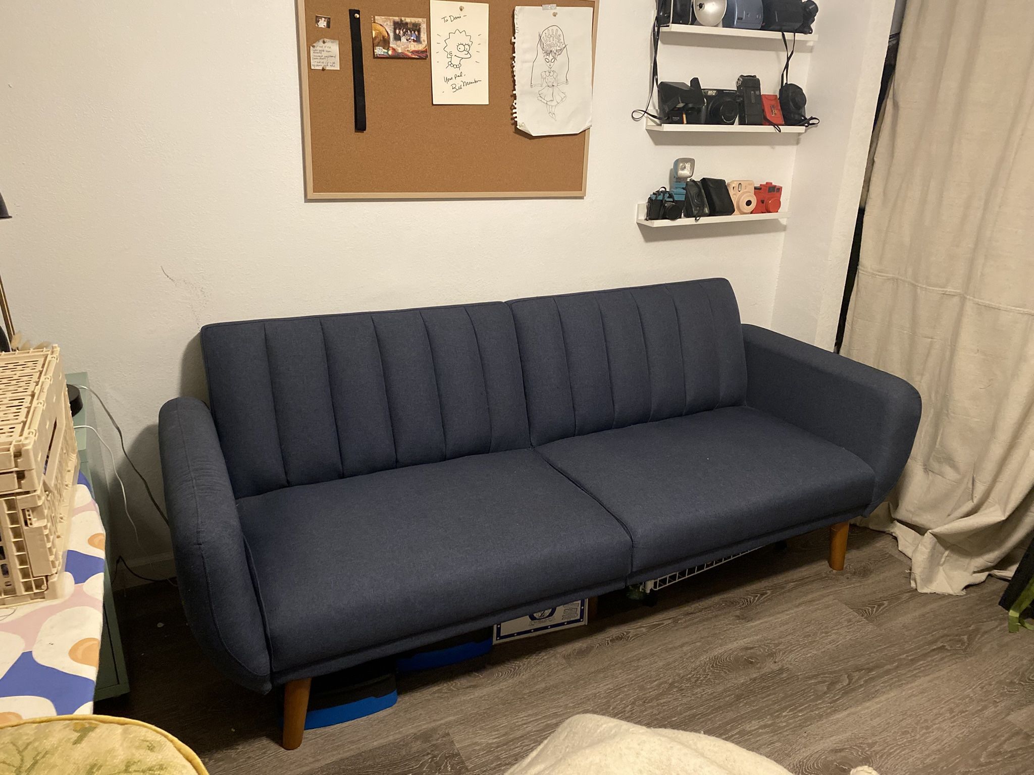 Novogratz Blue Futon Sofa