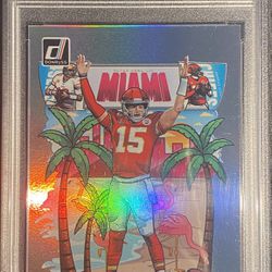 2020 Donruss PATRICK MAHOMES DOWNTOWN Mahomes' 1st Super Bowl SSP MVP PSA 10 Chiefs