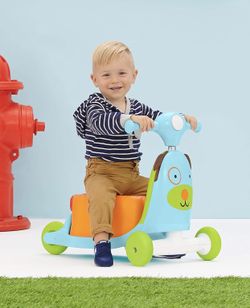 Skip Hop 3-in-1 Baby Activity Push Walker to Toddler Scooter, Zoo Dog