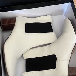 J.Crew Leather White Heeled Boots $50