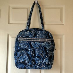 Lemon Hill Blue Paisley Floral Tote