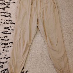 ZARA Women's Size L Khaki Pull-On Drawstring Tapered Leg Jogging Pants L