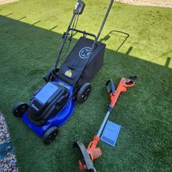 Kobalt 21" Corded Lawn Mower & Corded Trimmer