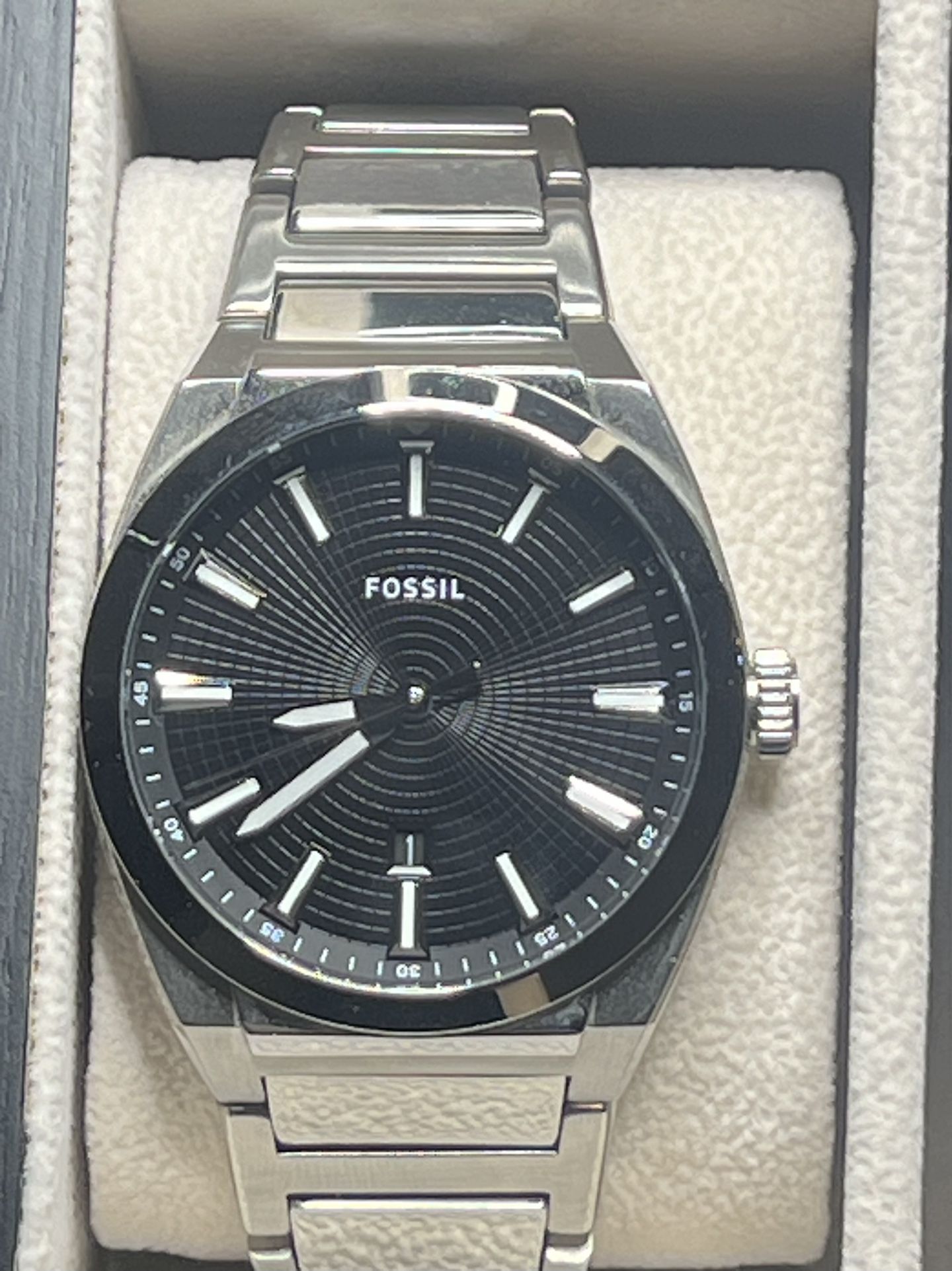 Silver Fossil Watch