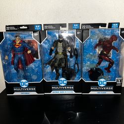 DC Triple Pack Collection Figures. Superman,Batman, and The Flash. Pickup only.