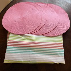 Rectangle Table  Cloth And 4 Placemats