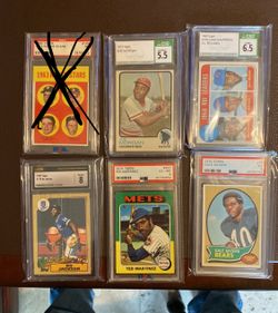 Graded Topps Baseball Football Cards Bo Jackson, Perry, Morgan, Santo, Williams, McCovey, Martinez, Gale Sayers