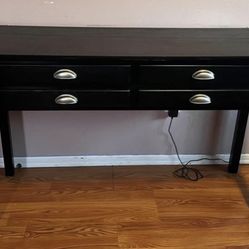 Black Desk / Vanity Table with Drawers
