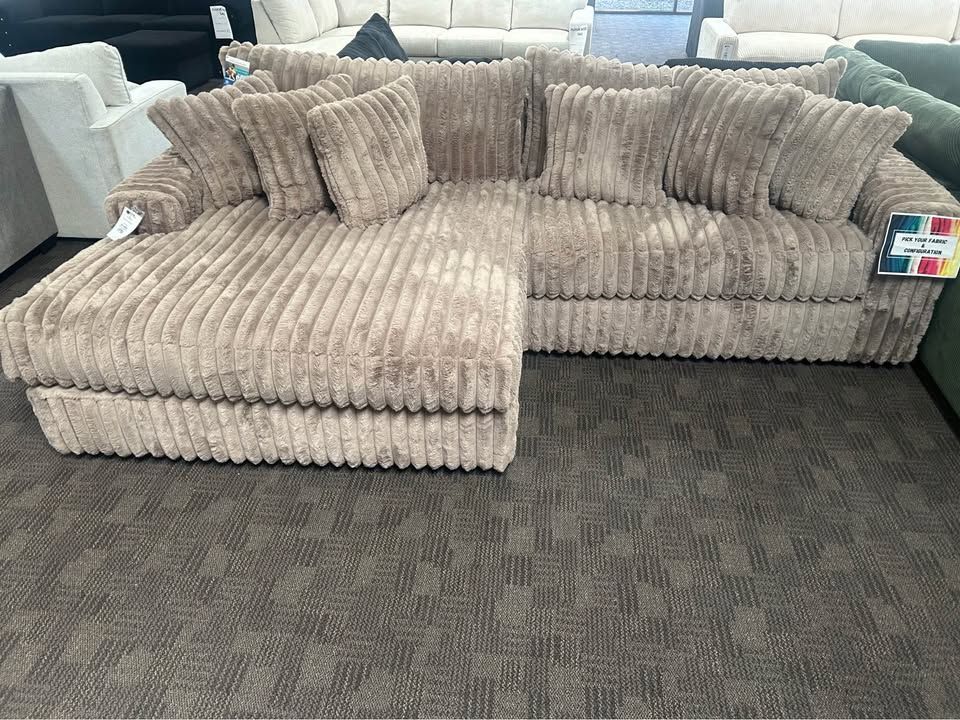 Custom reversible chaise extra comfy sectional