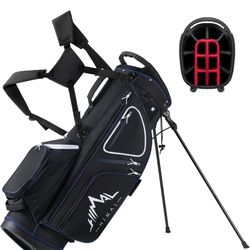 14 Way Golf Stand Bag, Golf Bags for Men with Stand, Top Dividers Ergonomic with 10 Pockets Golf Club Bags