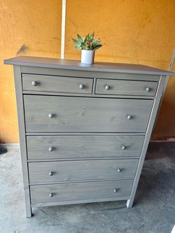 Gray IKEA Hemnes 6 drawer tall dresser