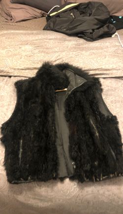 Vintage real fur vest men large