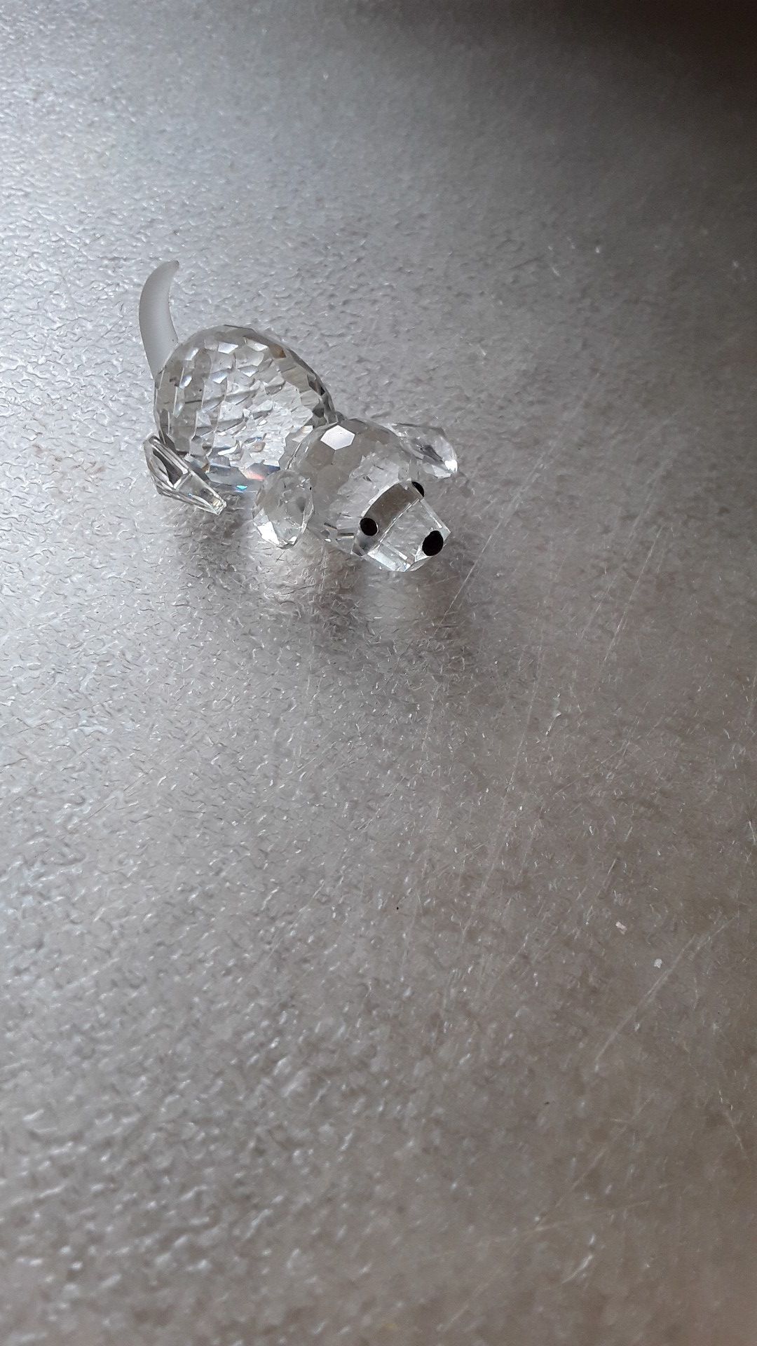 Swarovski Crystal puppy playfully laying down
