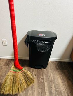 Trash bin & broom sale moving sale