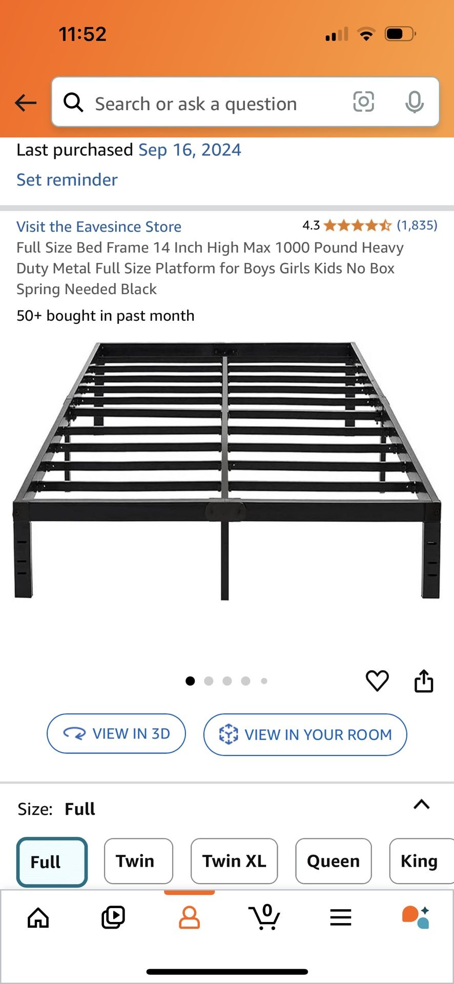 Metal Bed Frame (full)