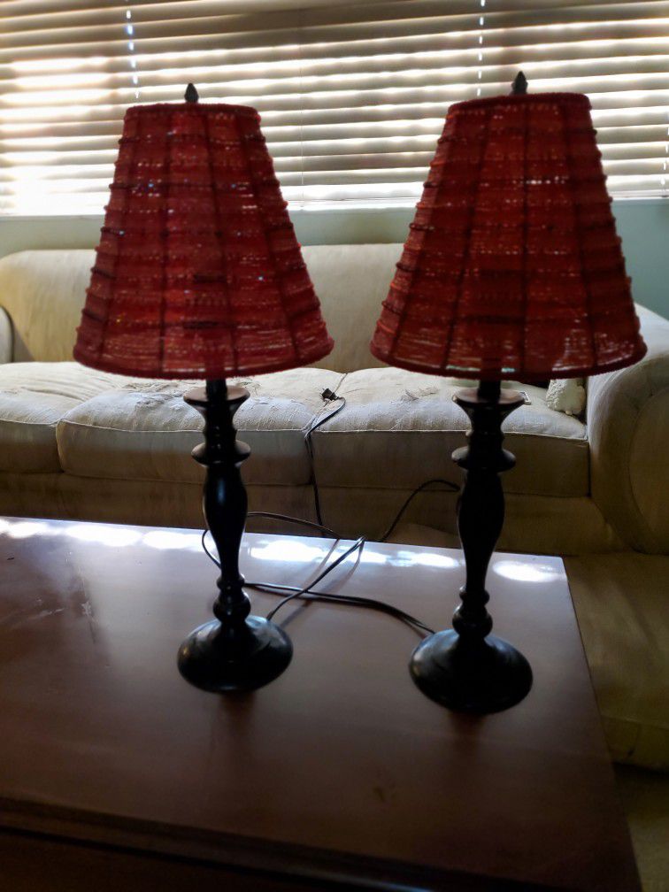 Pair Of Black Table Lamps