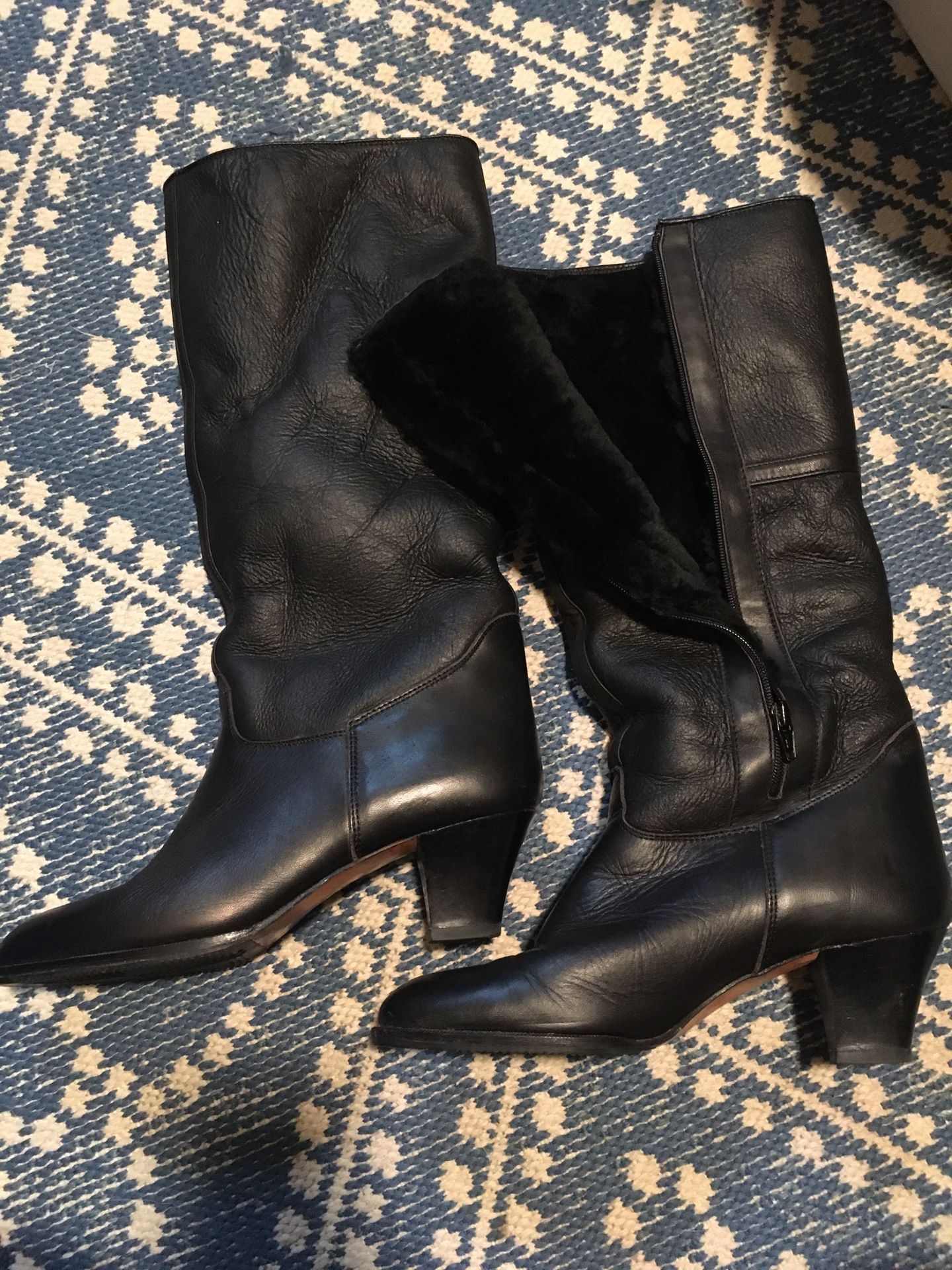 Black Italian Leather Boots