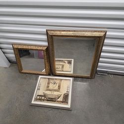 Decorative wall mirrors and art
