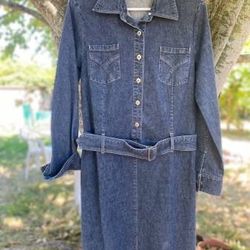 Vintage Y2K 1990s Women’s Clothes Size XL Blue Denim Dress