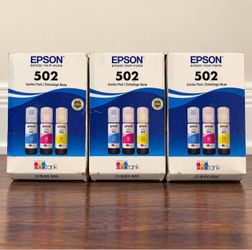 Epson 502 EcoTank Ink Combo Pack – Lot of 3