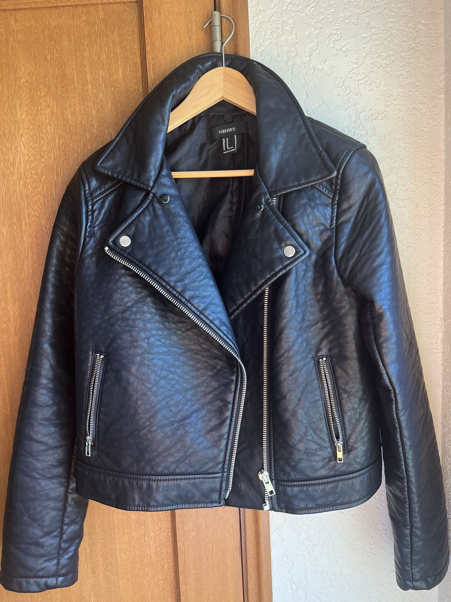Faux Leather Womens Jacket Size Medium