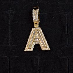 Iced Out "A" Initial Pendant