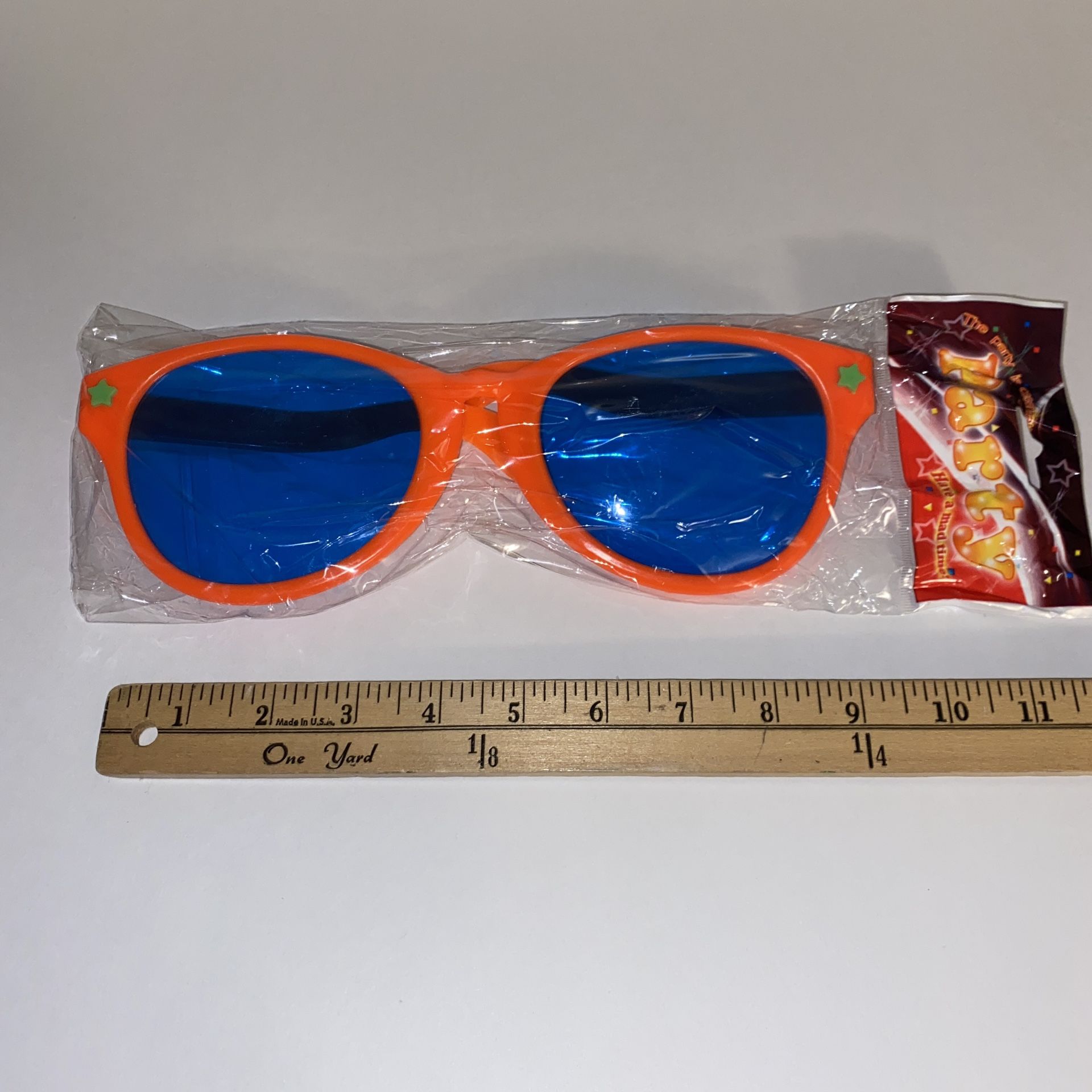 1 - Large Jumbo Sunglasses Eyeglasses Glasses Adult Women Men Kids Boy Girl Costume Orange C005