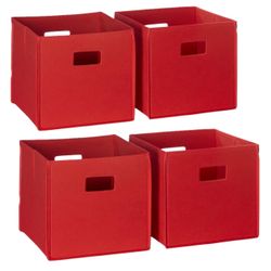 Storage Folding Bin (4 Pieces, Red or Blue) 