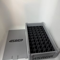 45 ACP AMMO STORAGE BOX 50 ROUND COMPACT RANGE STORAGE CARRY CASE STACKABLE PETG MATERIAL