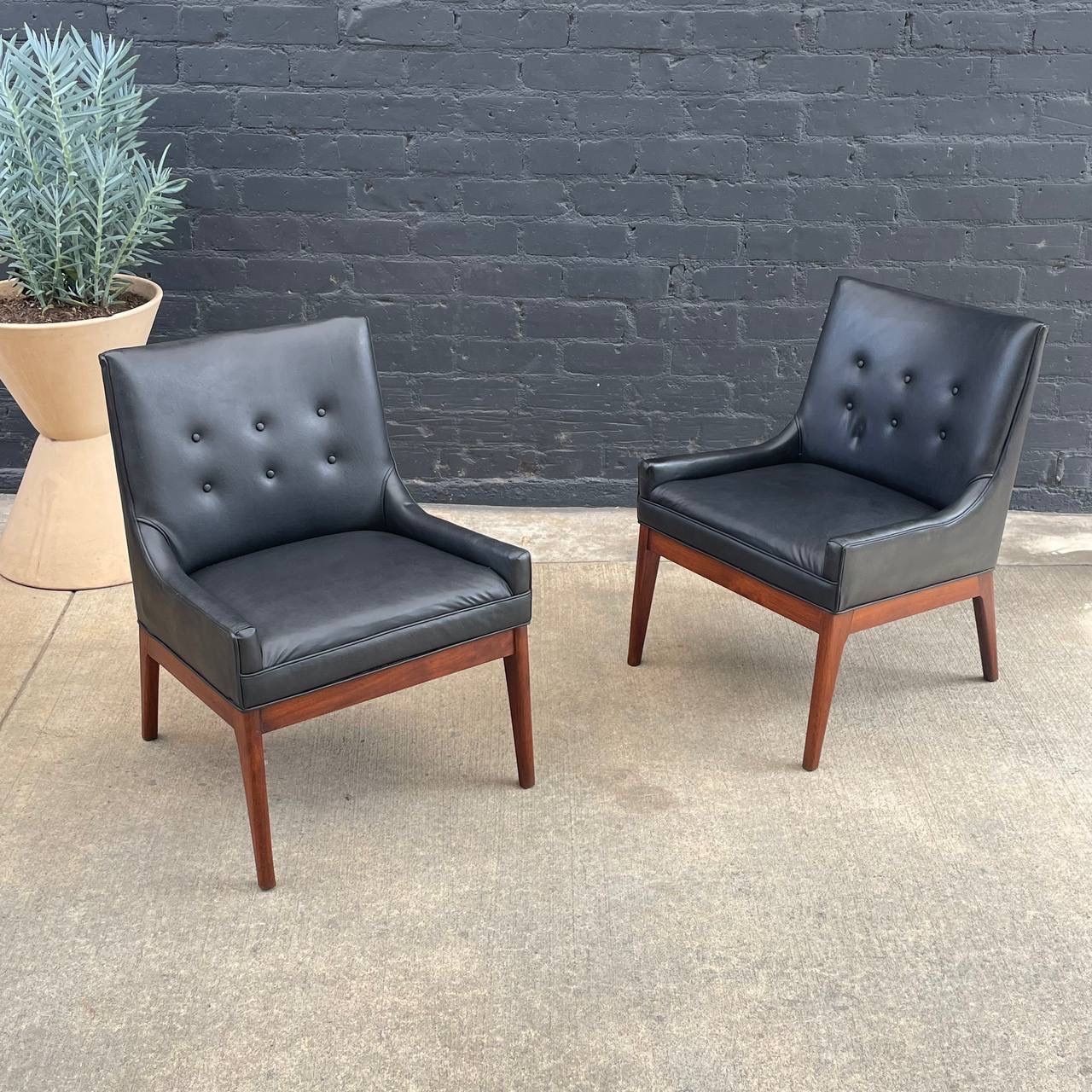 Pair of Mid-Century Modern Walnut Lounge Chairs, c.1960’s