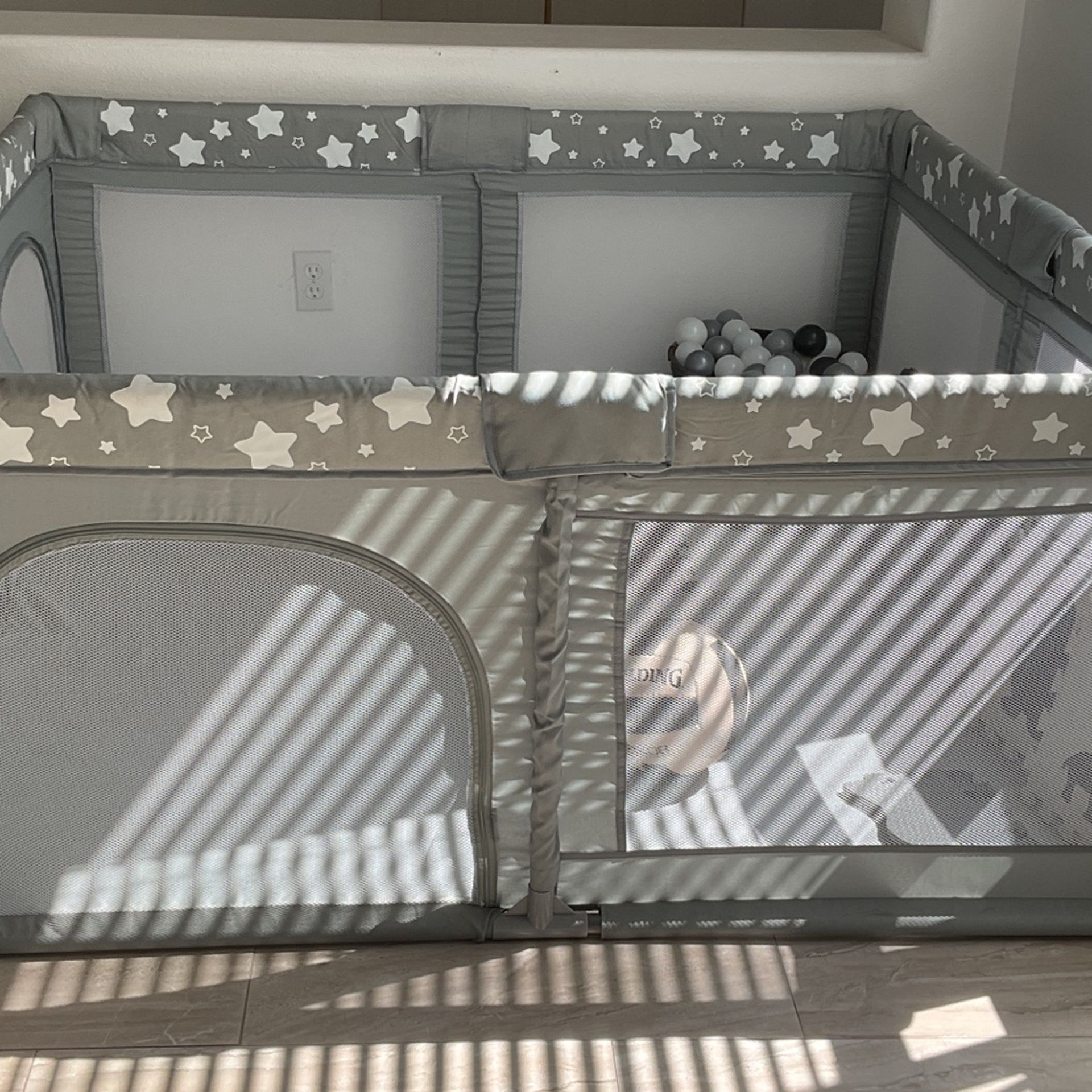 Large Playpen Up To Toddler Age Plus Mat And Balls