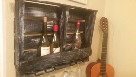 Handmade rustic wine rack