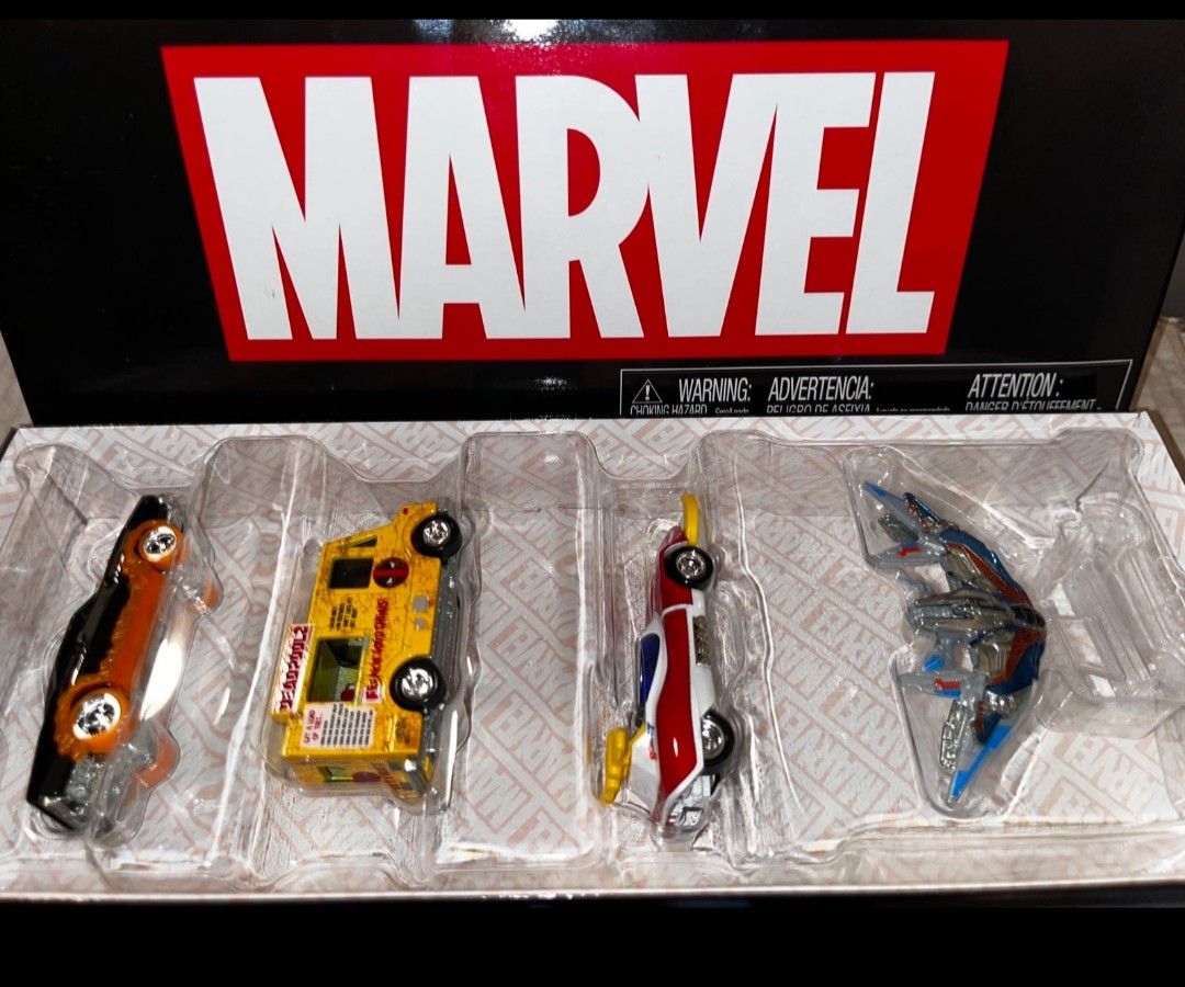 Hot Wheels Marvel Mattel Premium Real Riders 4-Pack of Die-cast Toy Cars**NEW