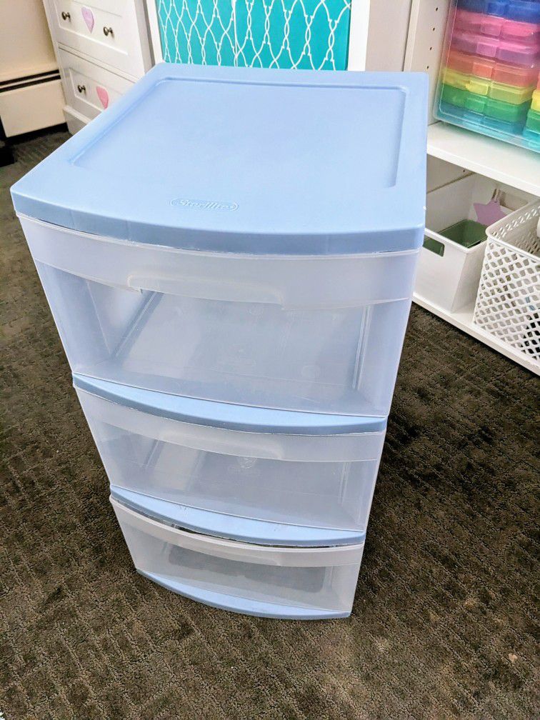 Sterilite 3-drawer Cart, Blue