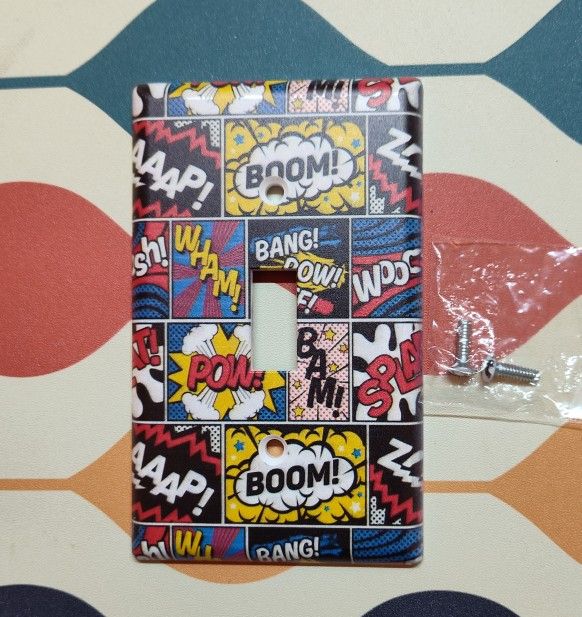 Comic Book Inspired Light Switch Cover Plate