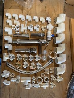 Large Lot of PVC Pipe Fittings and Plumbing Hardware