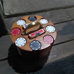 Antique Professional Poker Set And Cards 