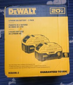 2 6AH  20V DEWALT BATTERY 2PK BRAND NEW IN SEALED BOX