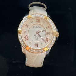Bulova 98R233 Ladies Watch Marine Star 23 Diamonds 32mm 10ATM