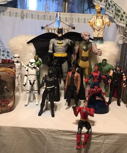 Star Wars, DC, and Marvel action figures