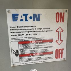 Electrical disconnect 100amp 600v rated  